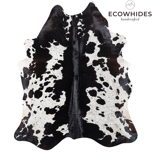 Brazilian Black Salt and Pepper Cowhide Rug Size 7'6" L x 6'5" W 5279