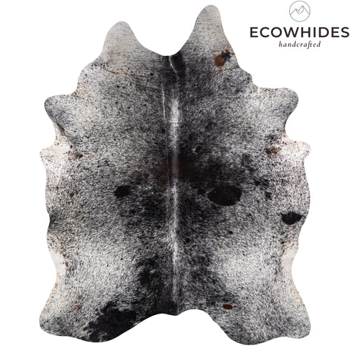 Brazilian Black Salt and Pepper Cowhide Rug Size 8'2" L x 6'6" W 5283