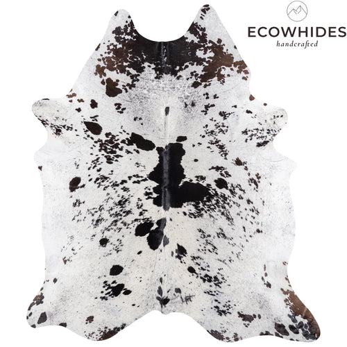 Brazilian Black Salt and Pepper Cowhide Rug Size 7'8" L x 6'6" W 5285