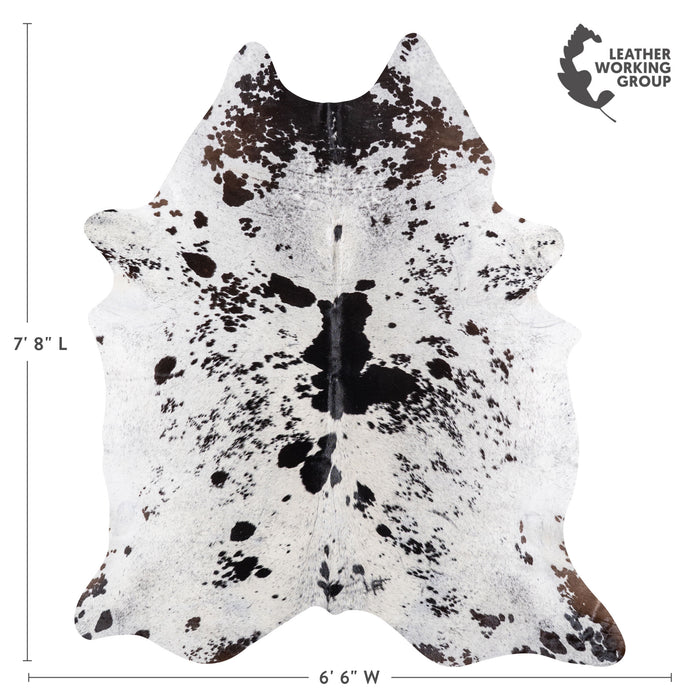 Brazilian Black Salt and Pepper Cowhide Rug Size 7'8" L x 6'6" W 5285