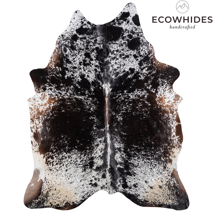 Brazilian Black Salt and Pepper Cowhide Rug Size 8'6" L x 6'7" W 5286