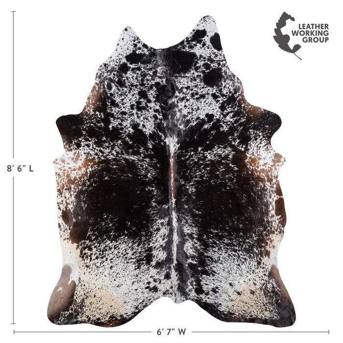 Brazilian Black Salt and Pepper Cowhide Rug Size 8'6" L x 6'7" W 5286