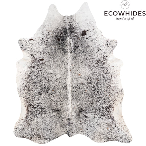 Brazilian Black Salt and Pepper Cowhide Rug Size 7'8" L x 6'4" W 5288