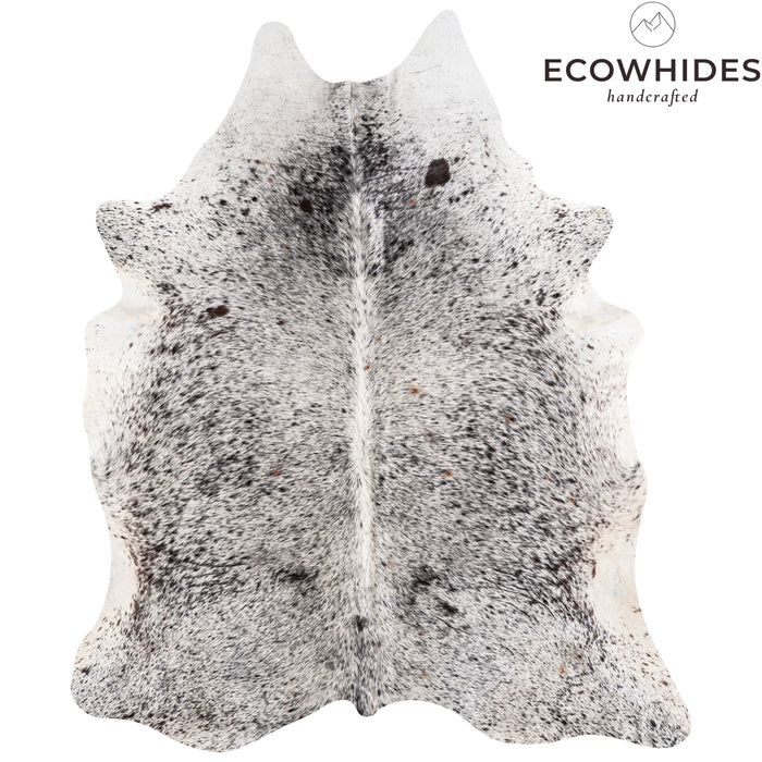 Brazilian Black Salt and Pepper Cowhide Rug Size 7'8" L x 6'4" W 5288