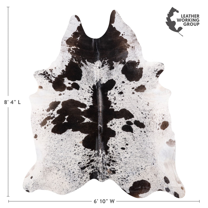 Brazilian Black Salt and Pepper Cowhide Rug Size 8'4" L x 6'10" W 5295