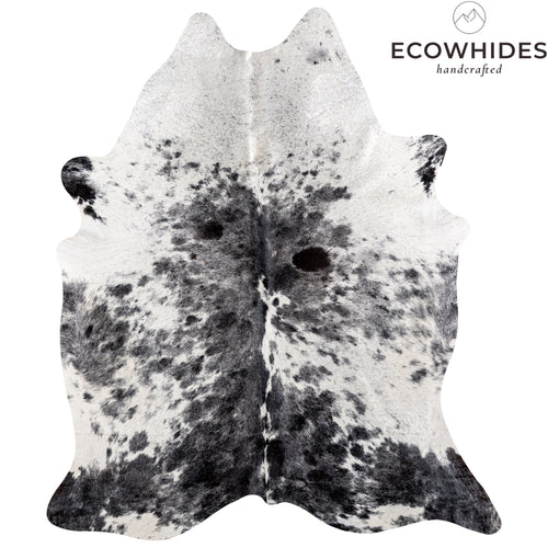 Brazilian Black Salt and Pepper Cowhide Rug Size 7'6" L x 6'5" W 5296