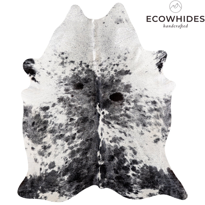 Brazilian Black Salt and Pepper Cowhide Rug Size 7'6" L x 6'5" W 5296