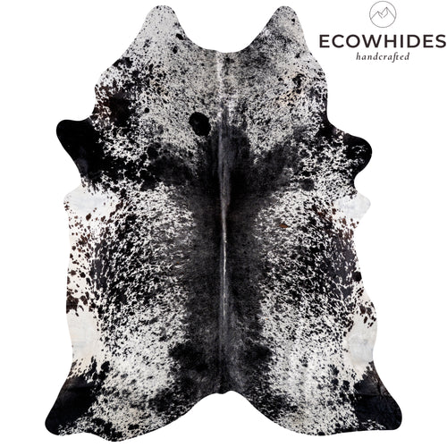 Brazilian Black Salt and Pepper Cowhide Rug Size 9'0" L x 7'5" W 5299