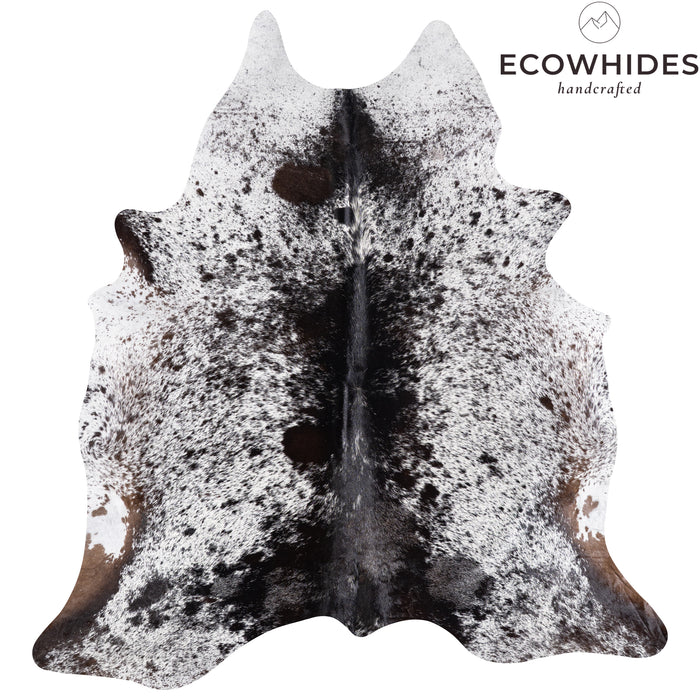 Brazilian Black Salt and Pepper Cowhide Rug Size 7'4" L x 6'9" W 5300