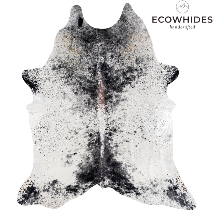 Brazilian Black Salt and Pepper Cowhide Rug Size 8'3" L x 6'11" W 5305