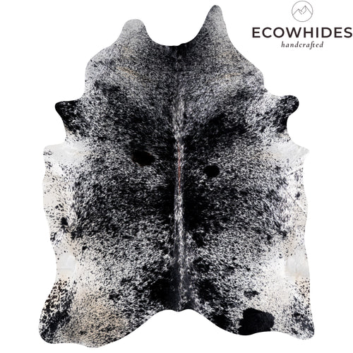 Brazilian Black Salt and Pepper Cowhide Rug Size 8'3" L x 6'9" W 5307