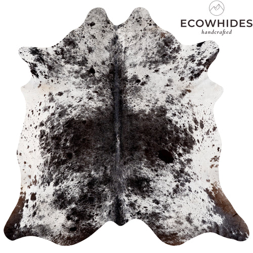 Brazilian Black Salt and Pepper Cowhide Rug Size 7'0" L x 6'11" W 5309