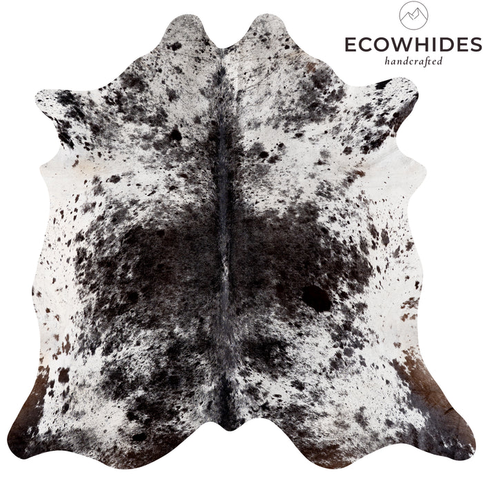 Brazilian Black Salt and Pepper Cowhide Rug Size 7'0" L x 6'11" W 5309