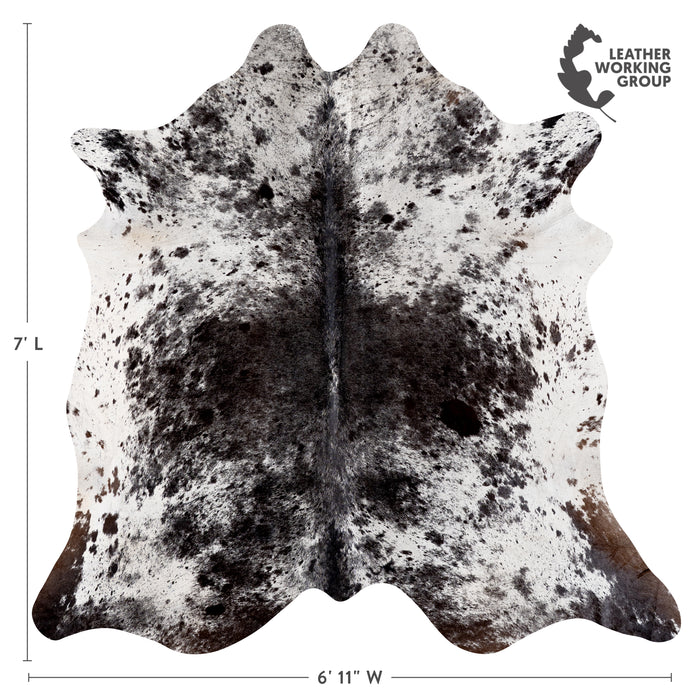 Brazilian Black Salt and Pepper Cowhide Rug Size 7'0" L x 6'11" W 5309