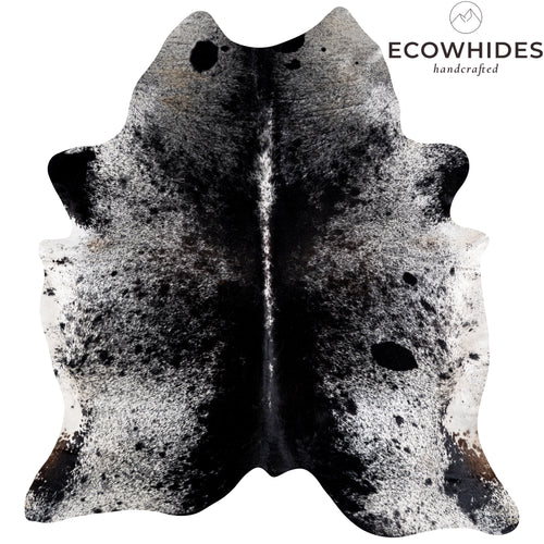 Brazilian Black Salt and Pepper Cowhide Rug Size 8'1" L x 7'3" W 5310