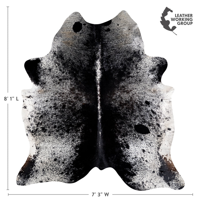 Brazilian Black Salt and Pepper Cowhide Rug Size 8'1" L x 7'3" W 5310