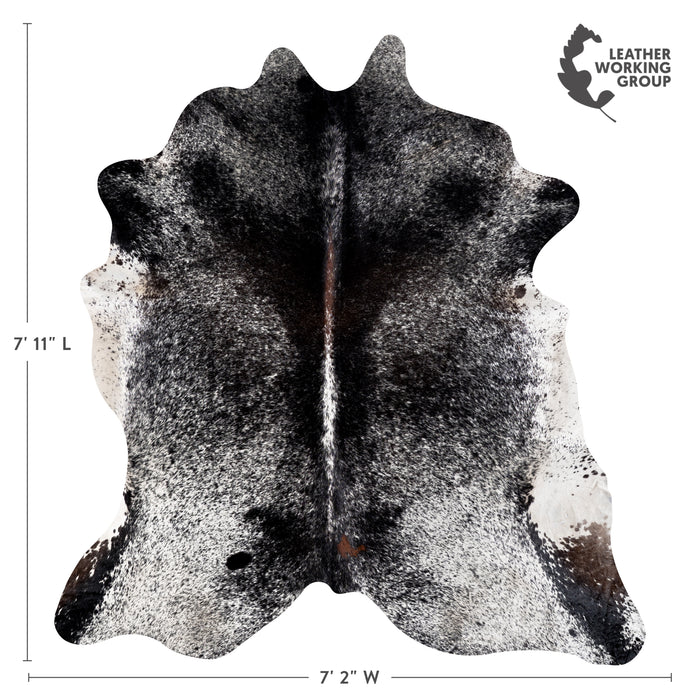 Brazilian Black Salt and Pepper Cowhide Rug Size 7'11" L x 7'2" W 5311