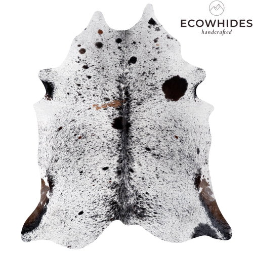 Brazilian Black Salt and Pepper Cowhide Rug Size 7'4" L x 6'5" W 5313