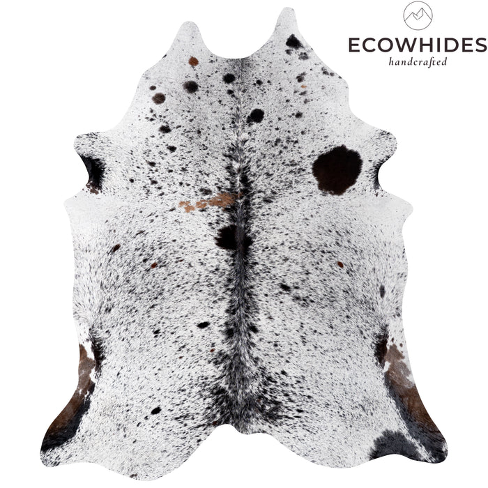 Brazilian Black Salt and Pepper Cowhide Rug Size 7'4" L x 6'5" W 5313