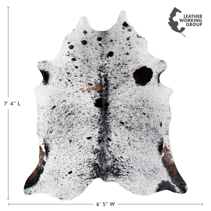 Brazilian Black Salt and Pepper Cowhide Rug Size 7'4" L x 6'5" W 5313