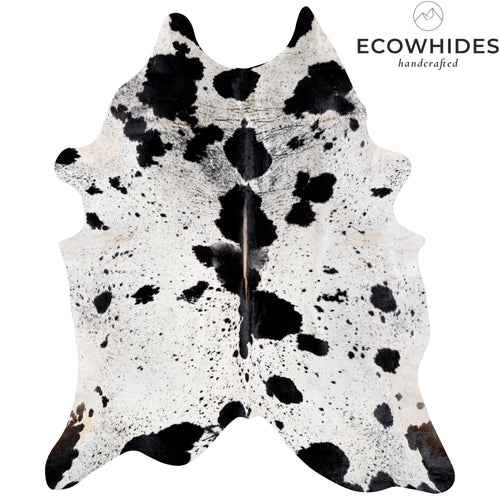 Brazilian Black Salt and Pepper Cowhide Rug Size 8'2" L x 6'11" W 5314