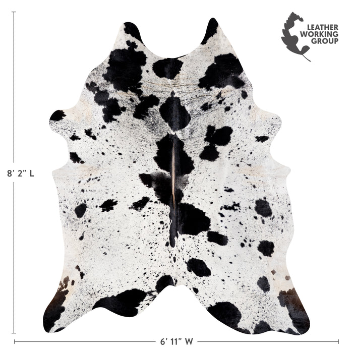 Brazilian Black Salt and Pepper Cowhide Rug Size 8'2" L x 6'11" W 5314