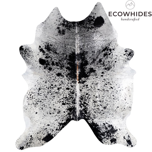 Brazilian Black Salt and Pepper Cowhide Rug Size 7'7" L x 6'4" W 5315