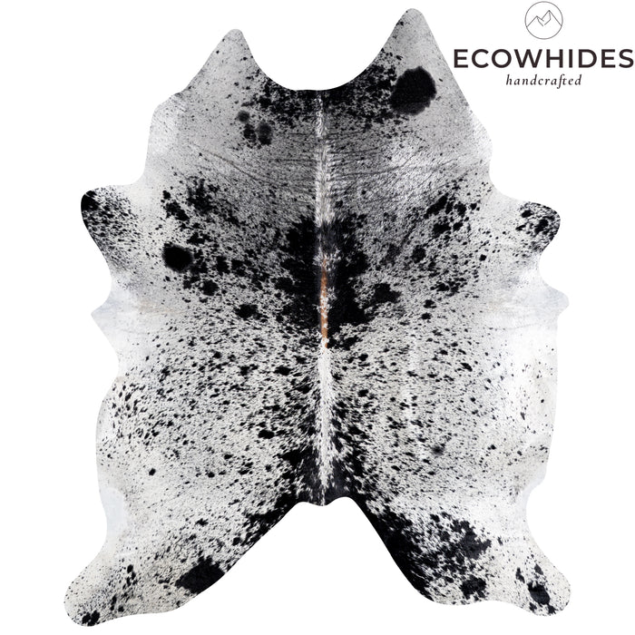 Brazilian Black Salt and Pepper Cowhide Rug Size 7'7" L x 6'4" W 5315