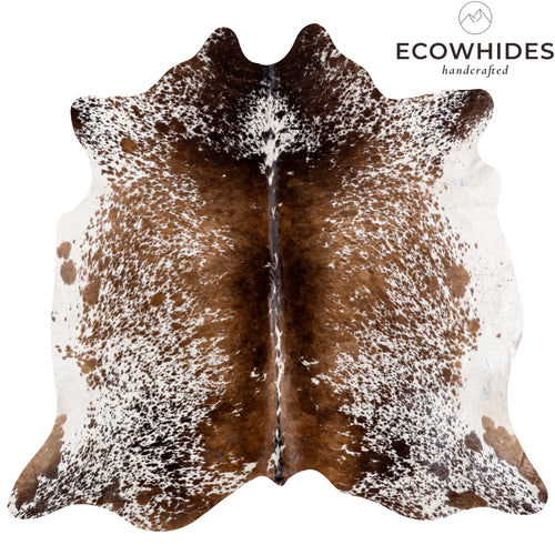 Brazilian Brown Salt and Pepper Cowhide Rug Size 6'11" L x 7'3" W 5318