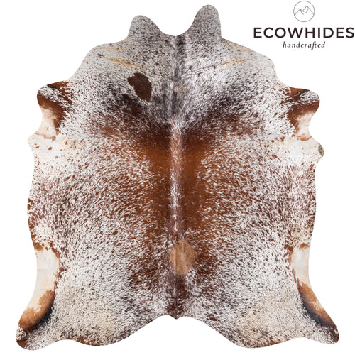 Brazilian Brown Salt and Pepper Cowhide Rug Size 7'10" L x 7'4" W 5320