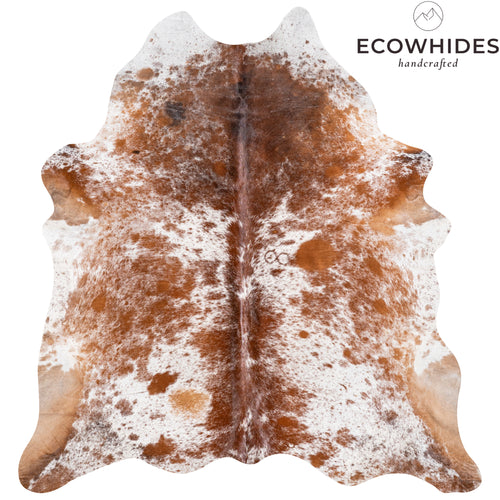 Brazilian Brown Salt and Pepper Cowhide Rug Size 7'3" L x 6'9" W 5325