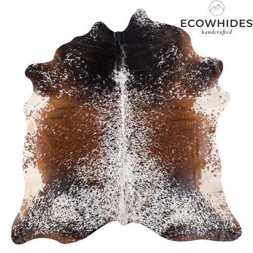 Brazilian Brown Salt and Pepper Cowhide Rug Size 7'7" L x 7'6" W 5326