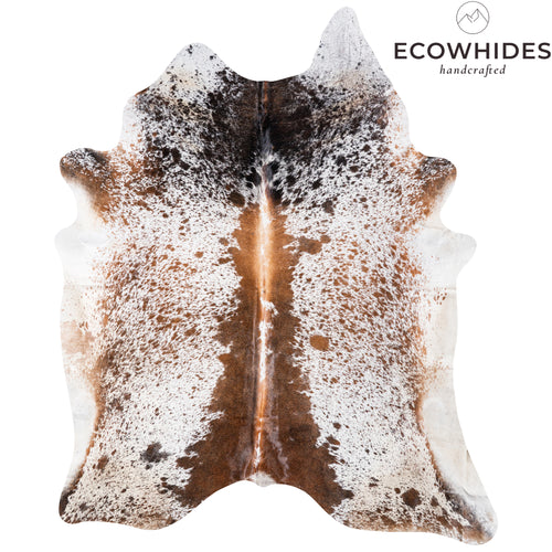 Brazilian Brown Salt and Pepper Cowhide Rug Size 8'7" L x 7'0" W 5342