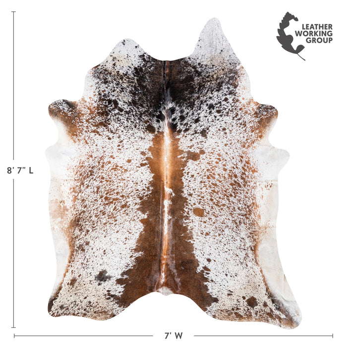 Brazilian Brown Salt and Pepper Cowhide Rug Size 8'7" L x 7'0" W 5342