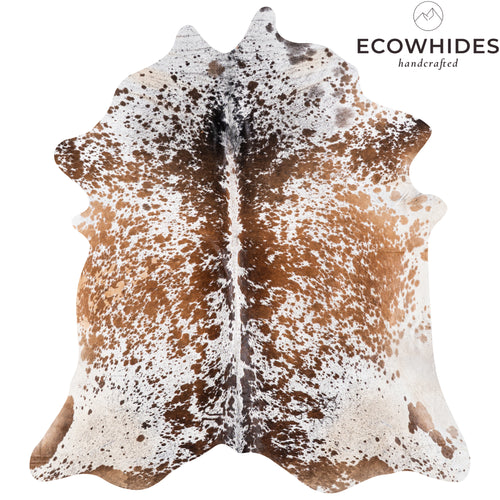 Brazilian Brown Salt and Pepper Cowhide Rug Size 7'5" L x 6'7" W 5344