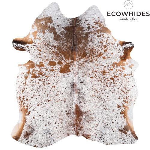 Brazilian Brown Salt and Pepper Cowhide Rug Size 7'6" L x 6'6" W 5346