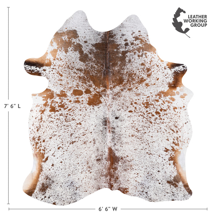 Brazilian Brown Salt and Pepper Cowhide Rug Size 7'6" L x 6'6" W 5346