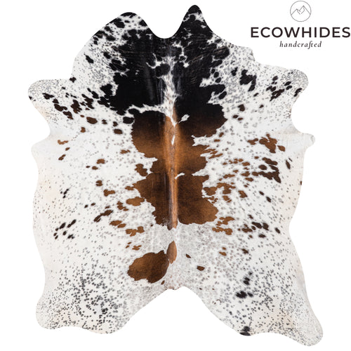 Brazilian Brown Salt and Pepper Cowhide Rug Size 7'3" L x 6'1" W 5348