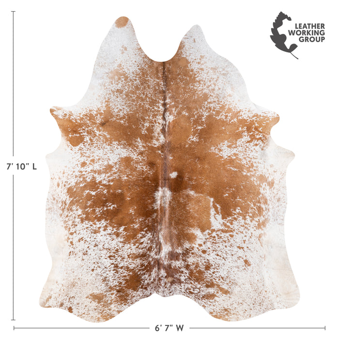 Brazilian Brown Salt and Pepper Cowhide Rug Size 7'10" L x 6'7" W 5354