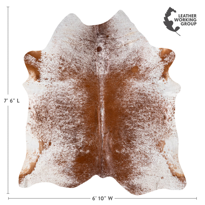 Brazilian Brown Salt and Pepper Cowhide Rug Size 7'6" L x 6'10" W 5355