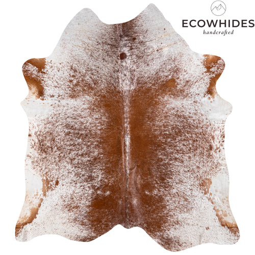 Brazilian Brown Salt and Pepper Cowhide Rug Size 7'6" L x 6'10" W 5355