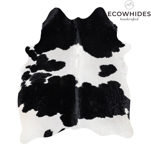 Brazilian Black and White Cowhide Rug Size 6'7" L x 5'7" W 5366