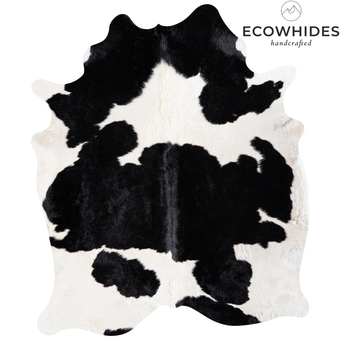 Brazilian Black and White Cowhide Rug Size 6'4" L x 5'5" W 5369