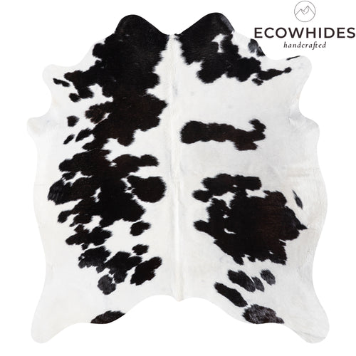 Brazilian Black and White Cowhide Rug Size 6'2" L x 5'7" W 5371