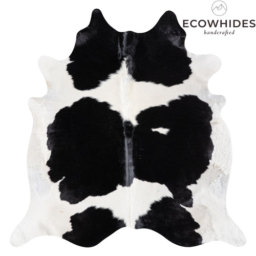 Brazilian Black and White Cowhide Rug Size 6'7" L x 6'5" W 5372
