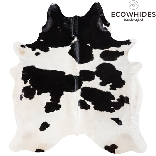 Brazilian Black and White Cowhide Rug Size 6'8" L x 6'1" W 5373