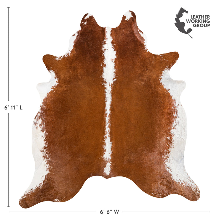 Brazilian Hereford Cowhide Rug Size 6'11" L x 6'6" W 5380