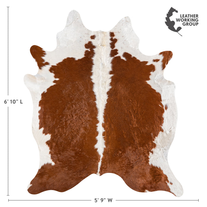 Brazilian Hereford Cowhide Rug Size 6'10" L x 5'9" W 5381
