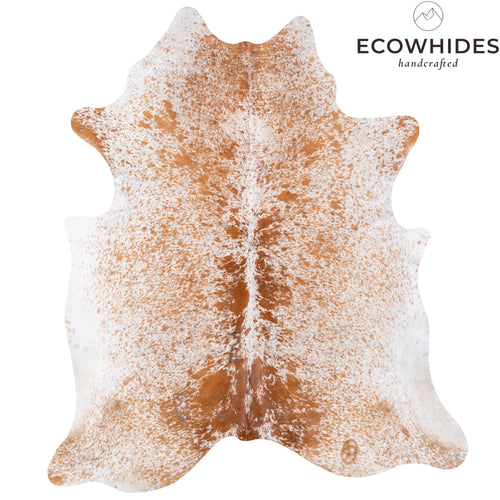 Vintage Brown Salt and Pepper Cowhide Rug Size 7'11" L x 6'10" W 5503