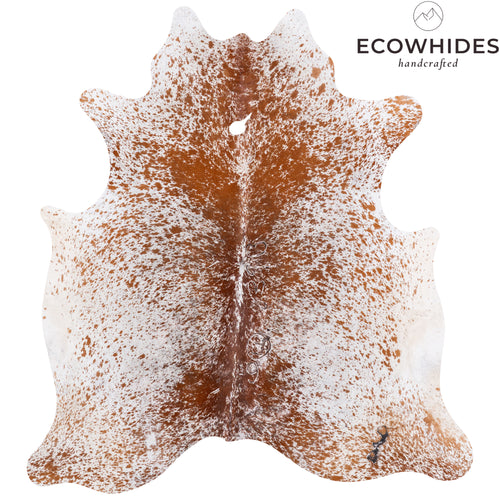 Vintage Brown Salt and Pepper Cowhide Rug Size 6'6" L x 6'0" W 5586